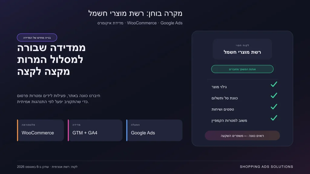 שער עברי למקרה בוחן על מעבר ממדידה שבורה למסלול אותות מחובר ברשת מוצרי חשמל.