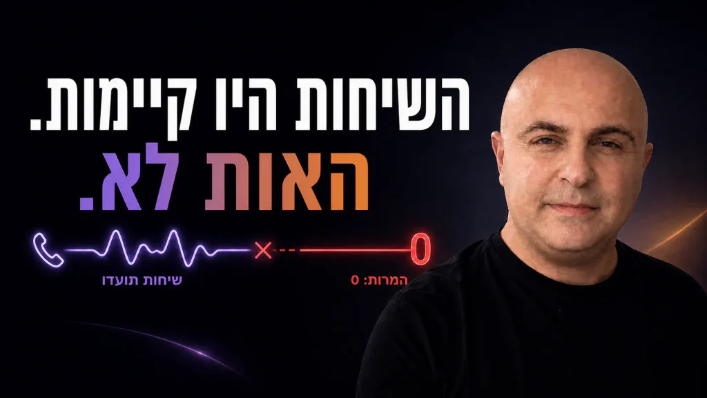מיכאל צ׳צ׳שוילי לצד אות שיחה שתועד אך הגיע ל-Google Ads כאפס המרות.